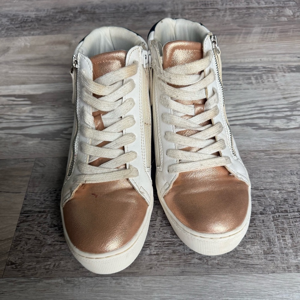 Universal Thread Women’s High Top Side Zip Lace up 8 Ivory Color Sneakers Blush
